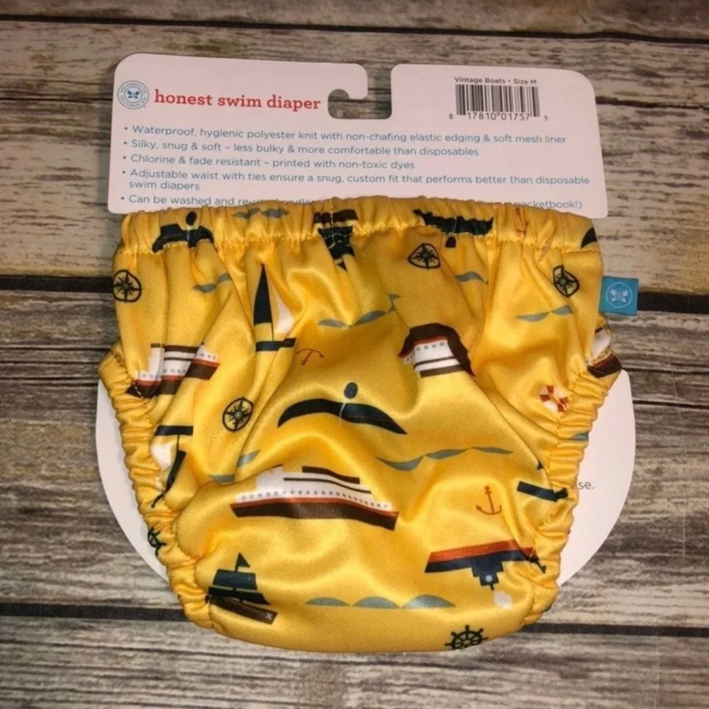 Honest company Swim Diaper - Yellow Nautical Design 16-21 pounds